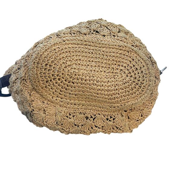 Brighton Straw Crochet Shoulder Bag – Boho Woven Hobo Tote - Picture 5 of 15